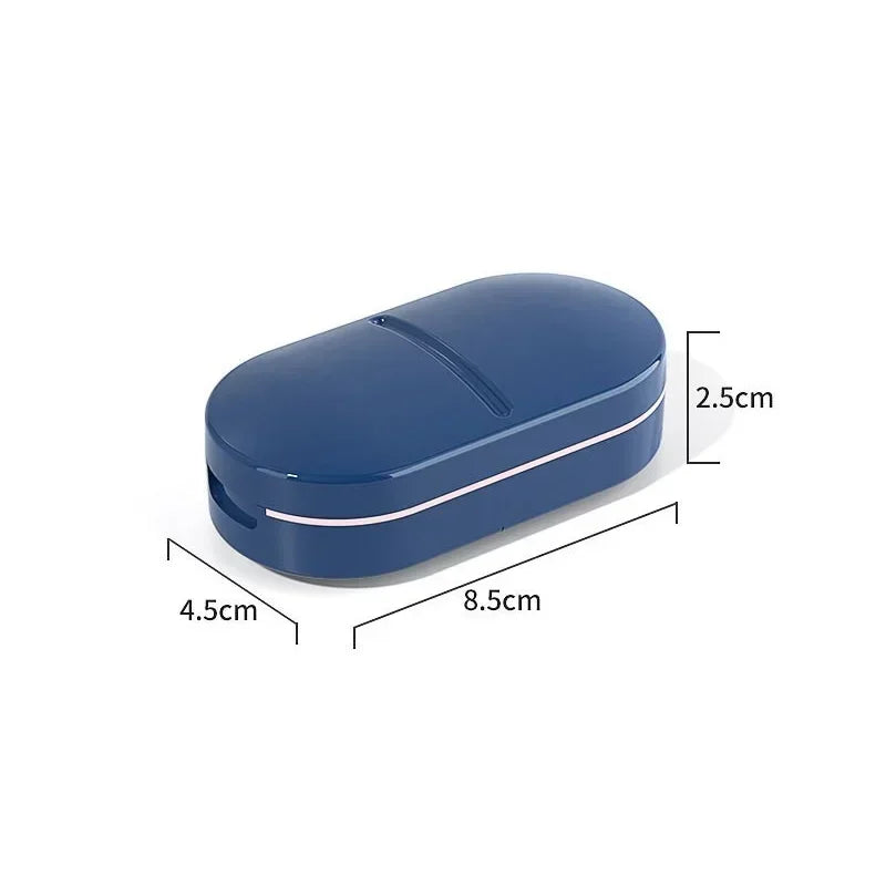 Medicine Pill Cutter Box Portable Drug Box Useful Grinder Splitter Medicine Pill Holder Tablet Cutter Splitter Divider Pill Case