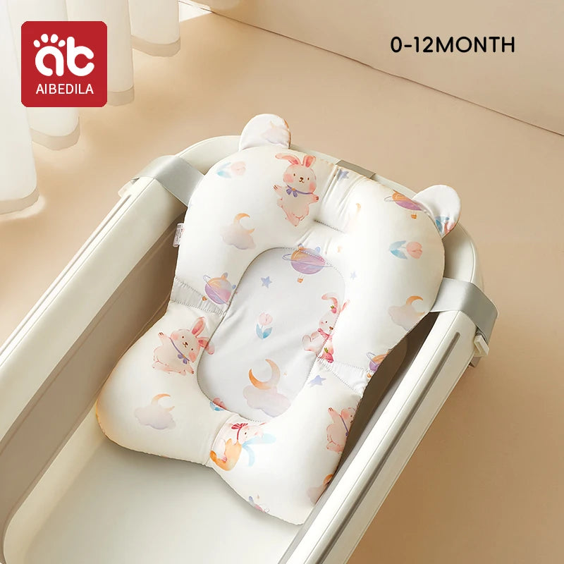 Portable Baby Bathtub Pad Ajustable Bath Tub Shower Cushion Newborn Support Seat Mat Foldable Baby Bath Seat Floating Water Pad