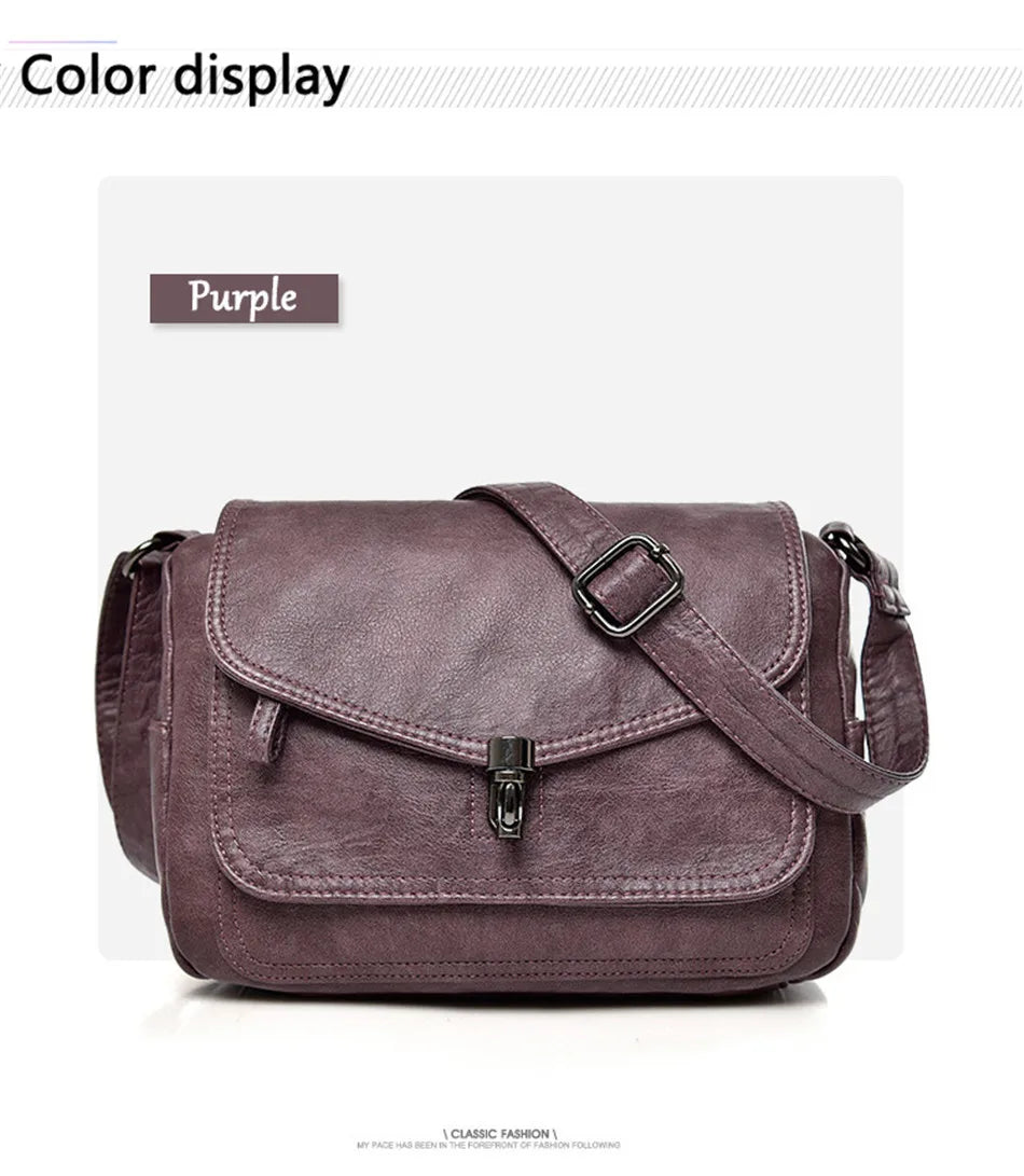 Vintage Soft Leather Women's Crossbody Bag Luxury Designer Handbag Small 2024 Sac a Femme Femmels' Shoulder Bags