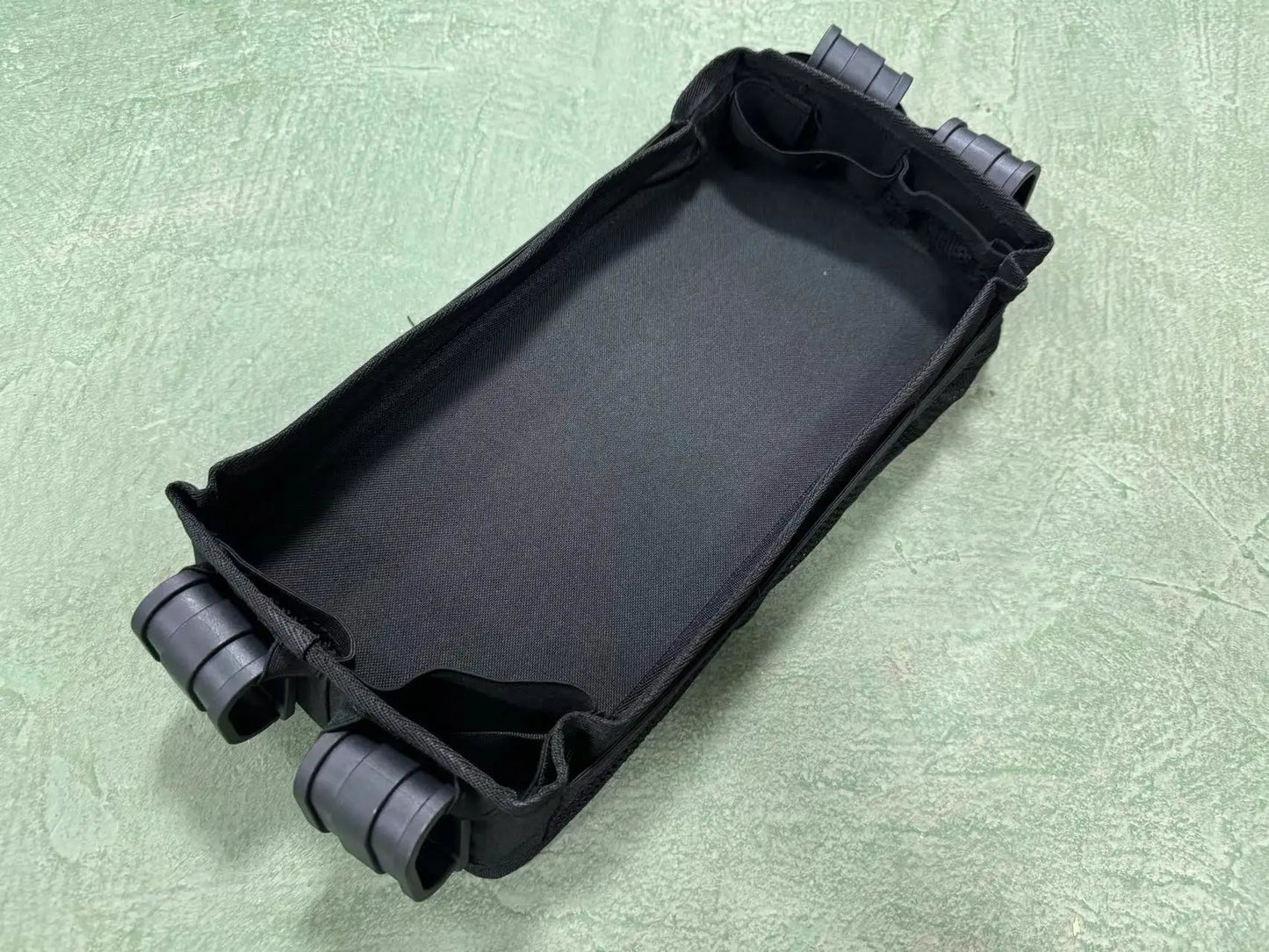 Double Sided Stroller Tray for Snacks & Activities Featuring Faux Leather Side for Eating, Polyester Side for Activities