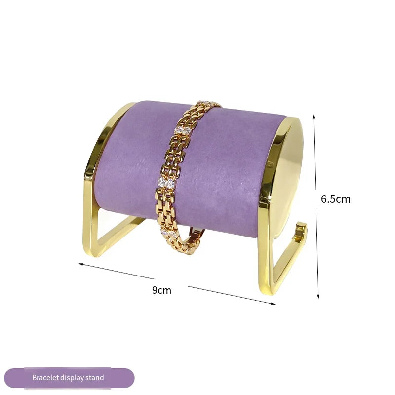 Metal Jewelry Display Stand ,Purple Velvet Organizer Props,Rings Necklaces Bracelets Holder for Trade Show,Store Window Storage