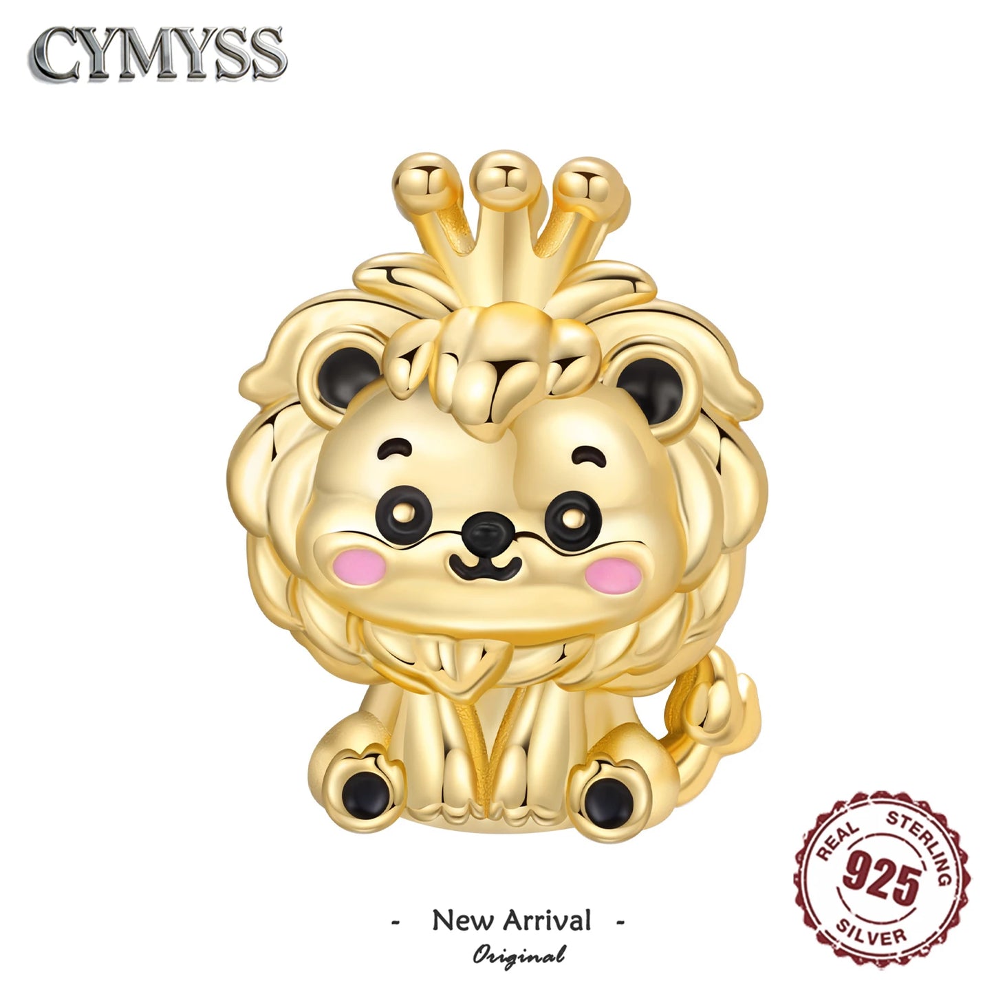 925 Sterling Silver Cute Pet Animal Lion King Pendant DIY Jewelry Beads for Women Bangle Bracelet Necklace Birthday Party Gifts