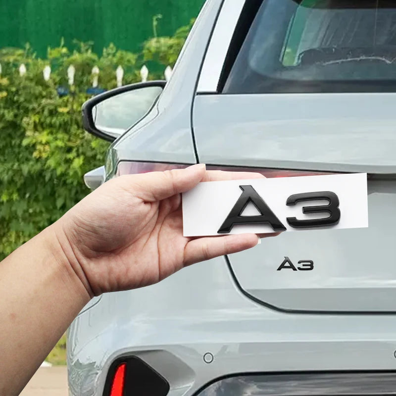 Audi A3 4 Ring Logo ABS Glossy Black Car Hood Front Bonnet Grill Badge Rear Trunk Quarrto Emblem Sticker Decal For A3 2010-2020