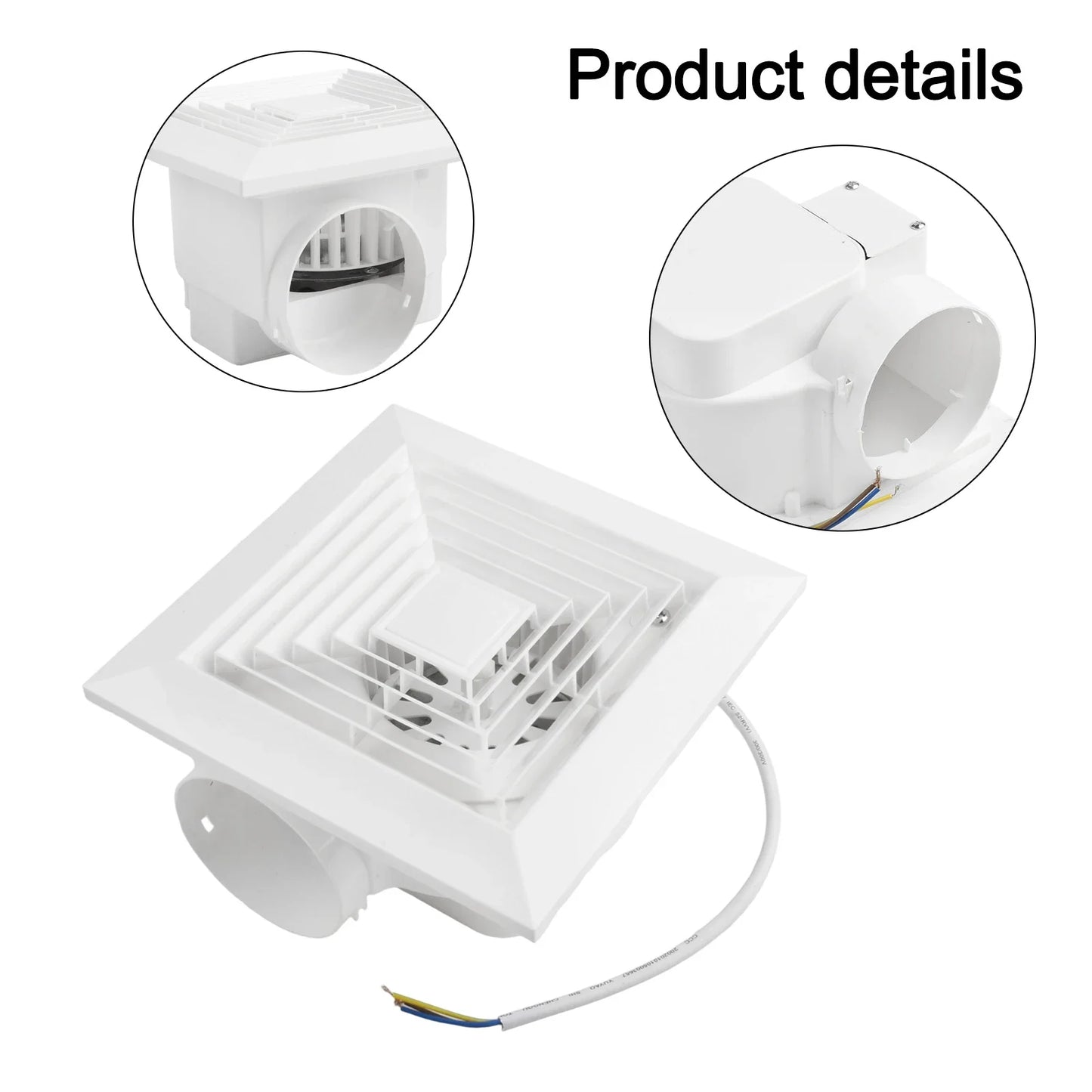 Ceiling Exhaust Fan for Kitchen Bathroom Powerful Airflow Strong Suction Silent Ventilation Fan with Energy Saving Copper Motor