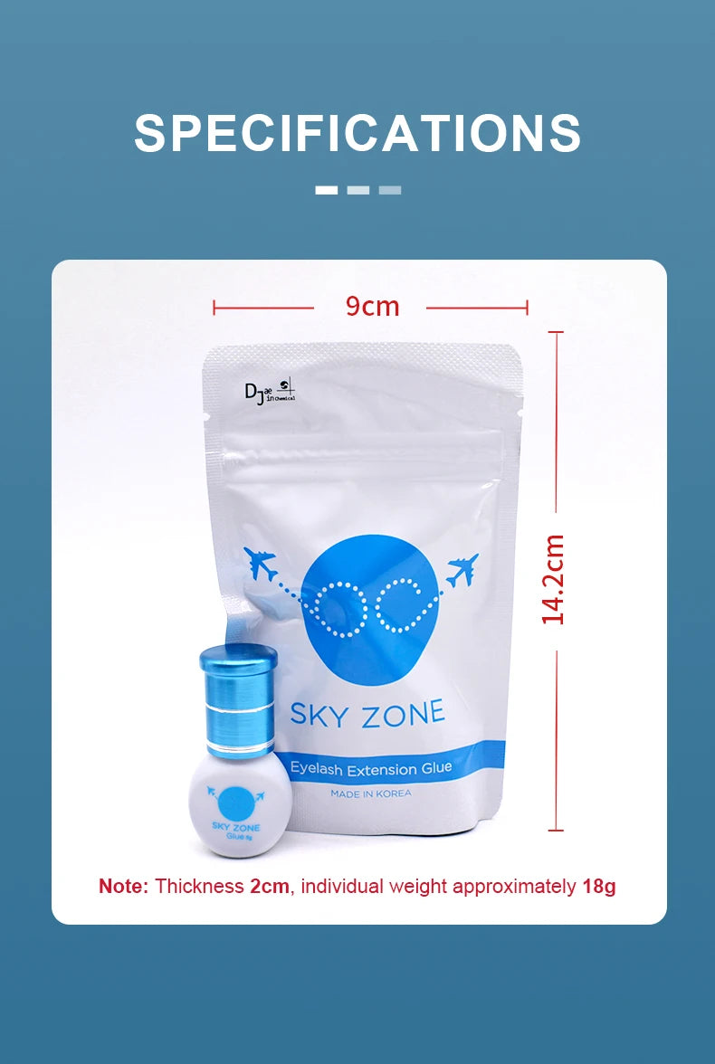 Sky Zone Eyelash Extensions Glue 5g Professional Korea Sky False Lash Glue with Sealed Bag Makeup Tools Shop Supplies