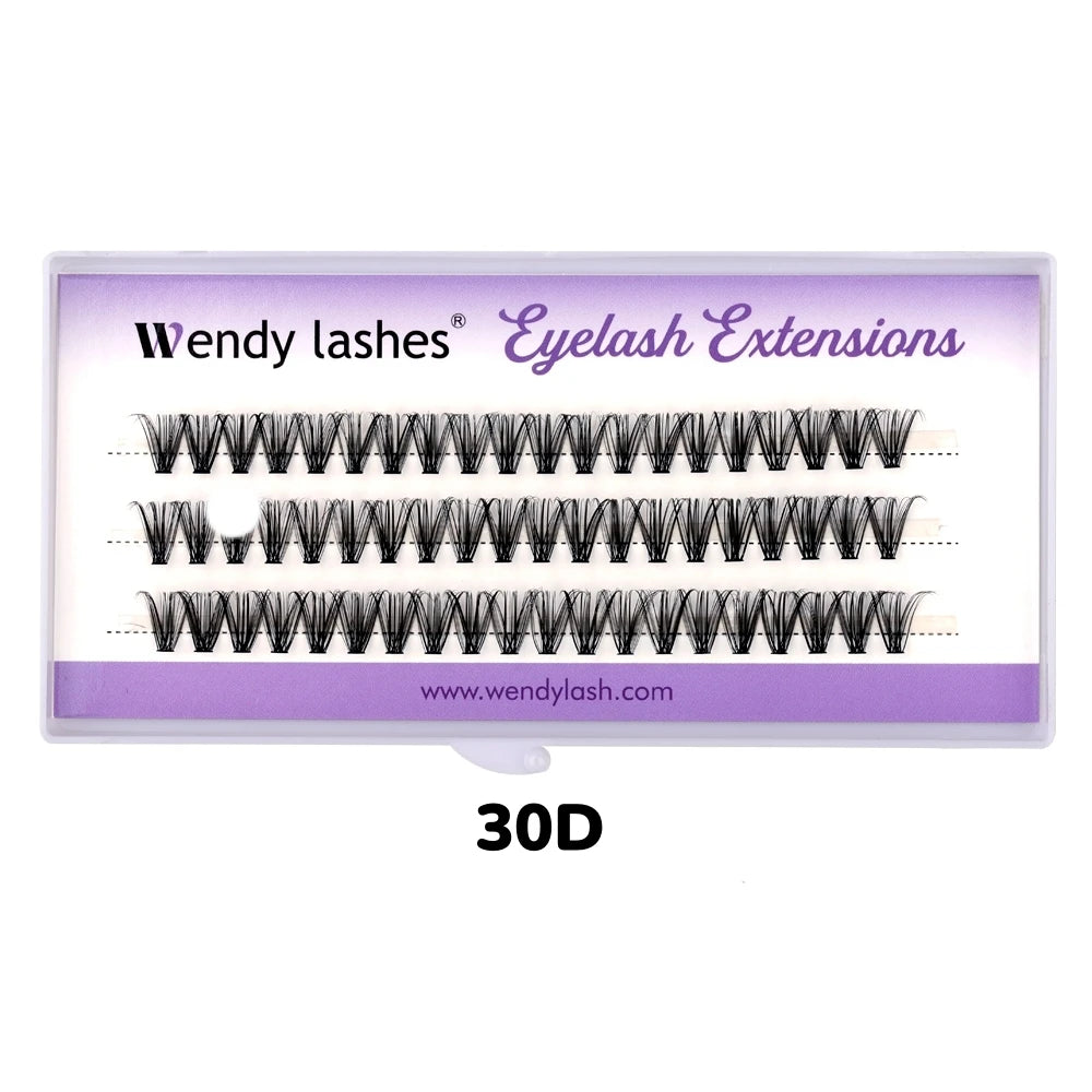 WENDY 3 Rows 10/20/30/40D Bundles Heat Cluster Eyelashes Extension D Curl DIY Individual Faux Mink Thick Volume Grafting Lashes