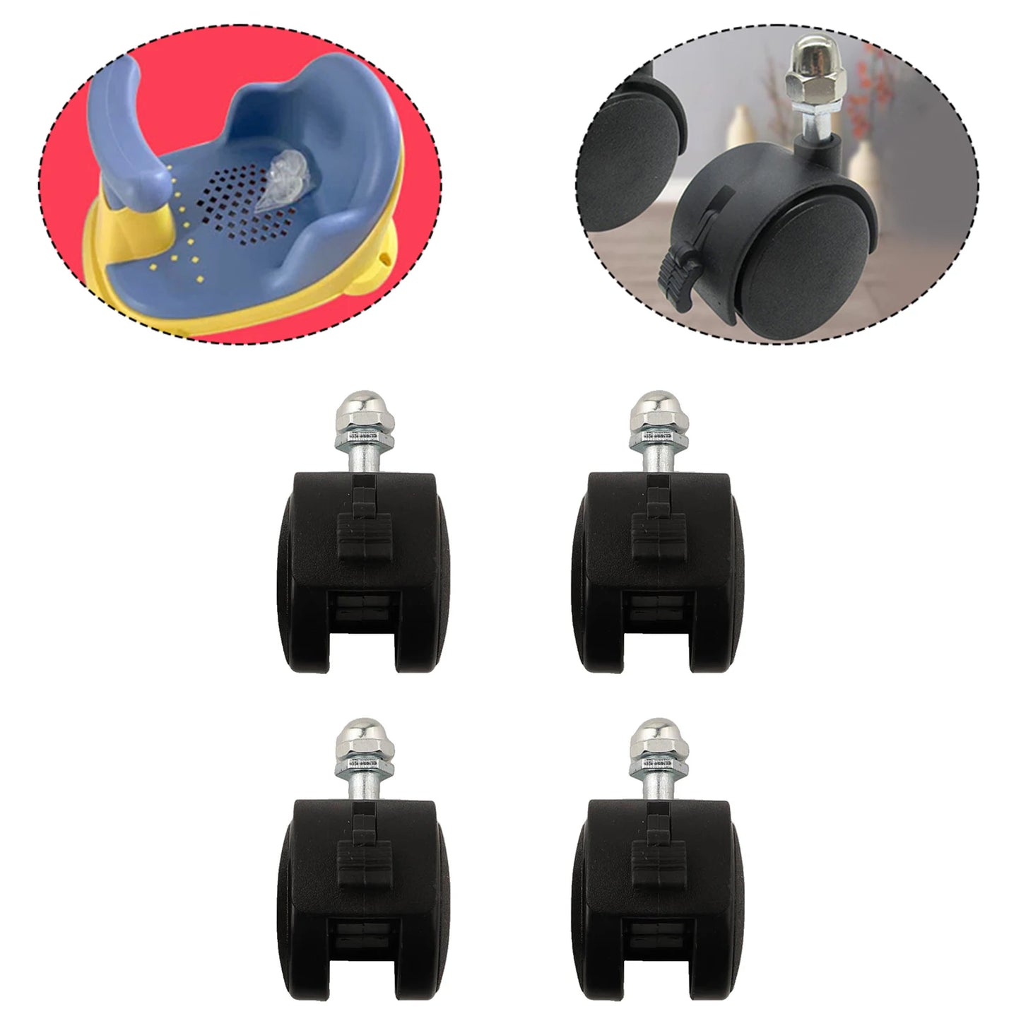 4PCS Casters To Replace Heater Wheels Casters For Midea Electric Oil Heater Electric Heater Mobile Bracket