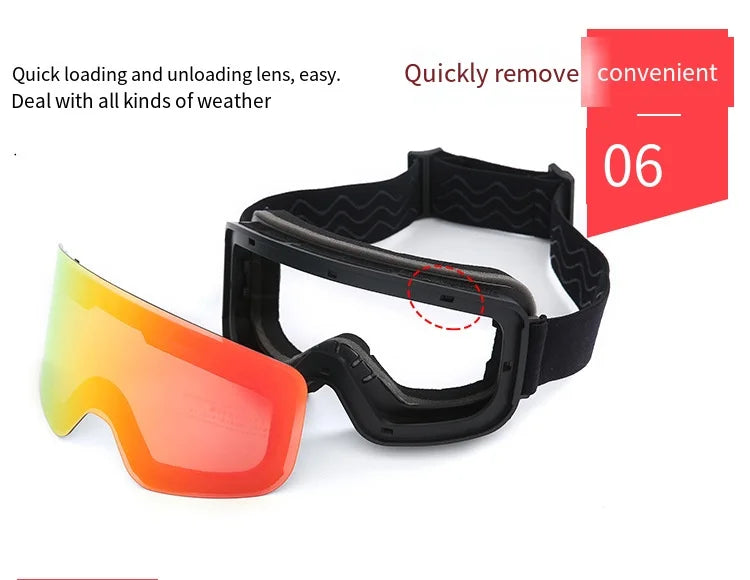 Adult Ski Snowboard Goggles Unisex Double Anti-Fog UV400 Cylindrical Lens Skiing Eyewear Mask Snow Protection over Glasses