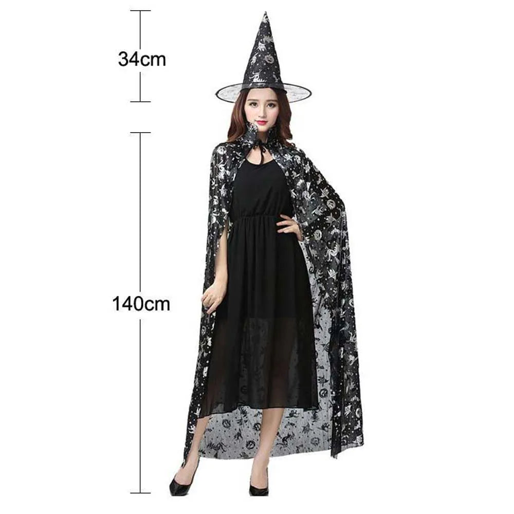 Performance Costumes Halloween Cloak Sets Pumpkin Witch Caps Scary Costumes Cosplay Bat Hat Wizard Robe Party Show