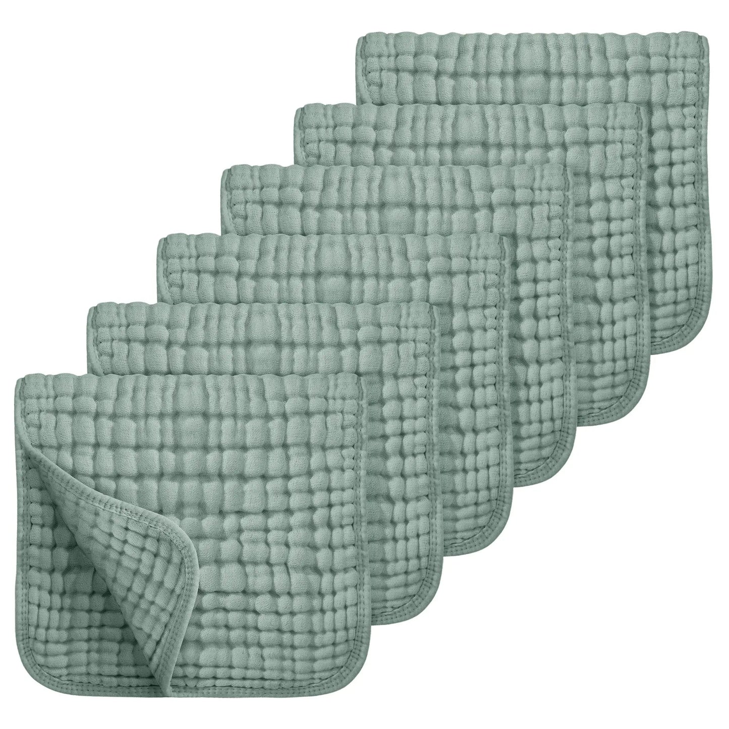 6Pcs Baby Cotton Washcloth Absorbent Soft Gauze Facecloth Saliva Towel Feeding Baby Stuff Strong Water Absorption and Softness