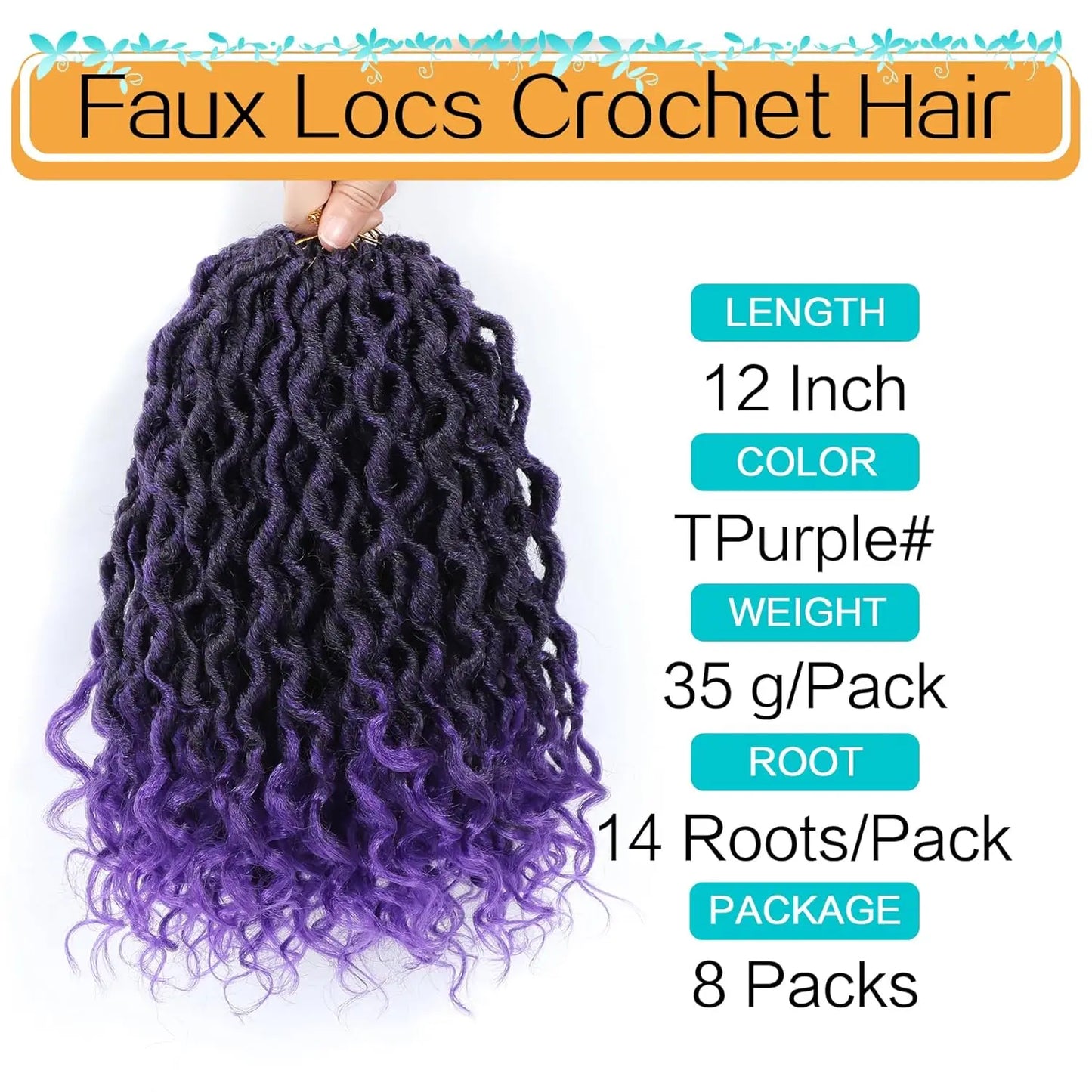 12-24inch Goddess Locs Crochet Hair Goddess Faux Locs Synthetic Crochet Hair For Women Pre Looped Faux Locs With Curly Ends