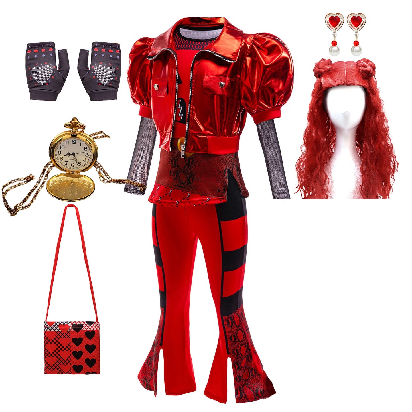 Descendant Costume Play 2026 Teen Fantasy Comedy Film The Rising of Red Cosplay Kylie Cool Outfit Halloween Dress up for Girls