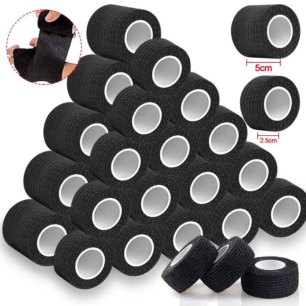 96/48/24/12/6/2pcs BlackTattoo Grip Tape Wrap Elastic Bandage Wrap 5cm/2.5cm for Tattoo Grip Tube Tattoo Pen Machine Supply