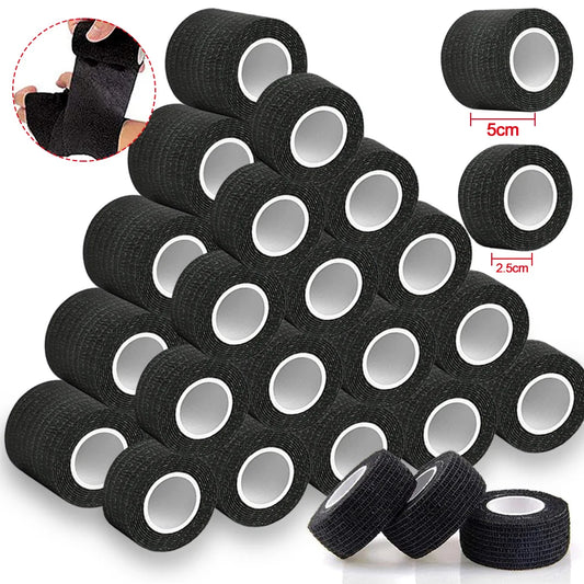 96/48/24/12/6/2pcs BlackTattoo Grip Tape Wrap Elastic Bandage Wrap 5cm/2.5cm for Tattoo Grip Tube Tattoo Pen Machine Supply