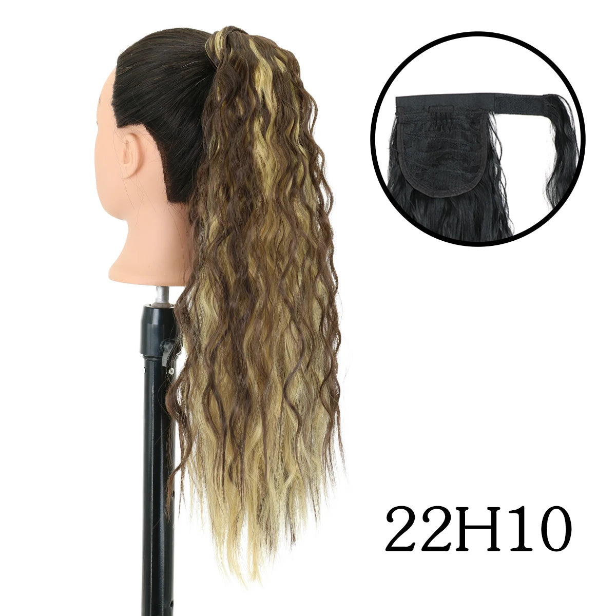 LANSA Synthetic Long Curly Ponytail Natural Puff Wrap Around Clip In Ponytails Hair Extensions Black Brown Ponytail For Women