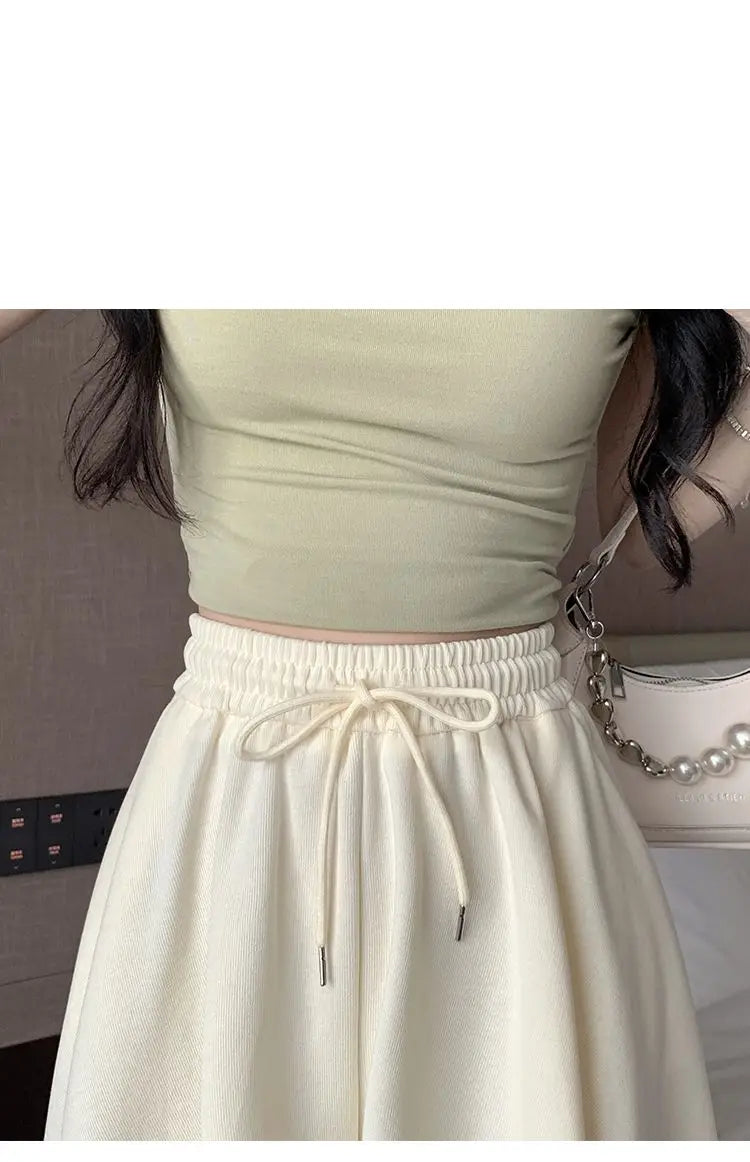 2026 High Waist Wide Leg Sports Shorts Women's Summer New Loose Fit A-Line Shorts Casual Versatile Comfortable Short Pants