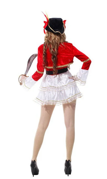 Halloween Theme Women Fancy Dress ，Parent-child Role Playing Cosplay Costumes,Female Pirates Captain of the Caribbean
