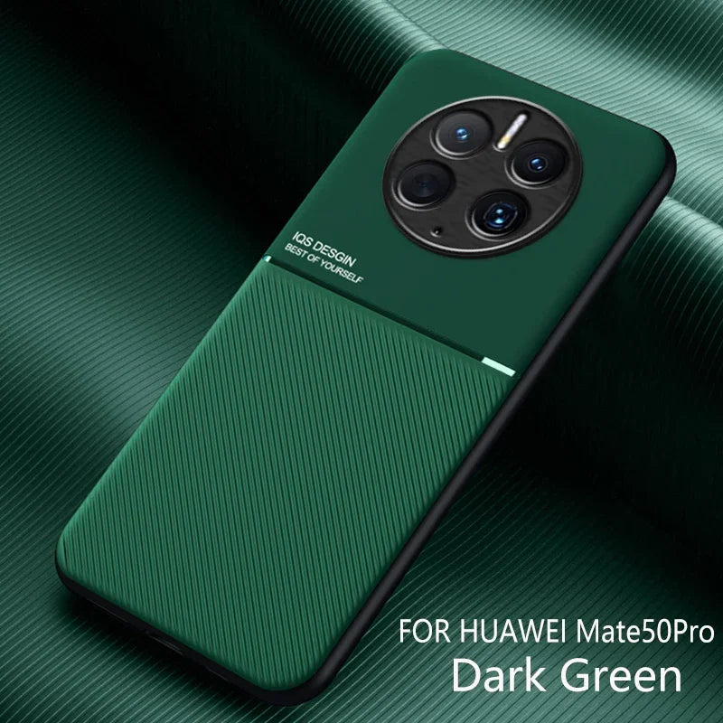 For Huawei Mate 50 Pro Case Car Magnetic Leather Cover Soft Frame Funda On For Mate 50 Pro Mate50 Pro Phone Cases Capa