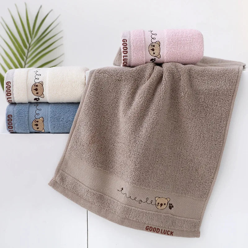 Baby Towels Cotton Bath Towel  Handkerchief Face Washcloth Cute Cartoon Bear Hand Wipe Soft Children Towels Kids Newborn Bathing