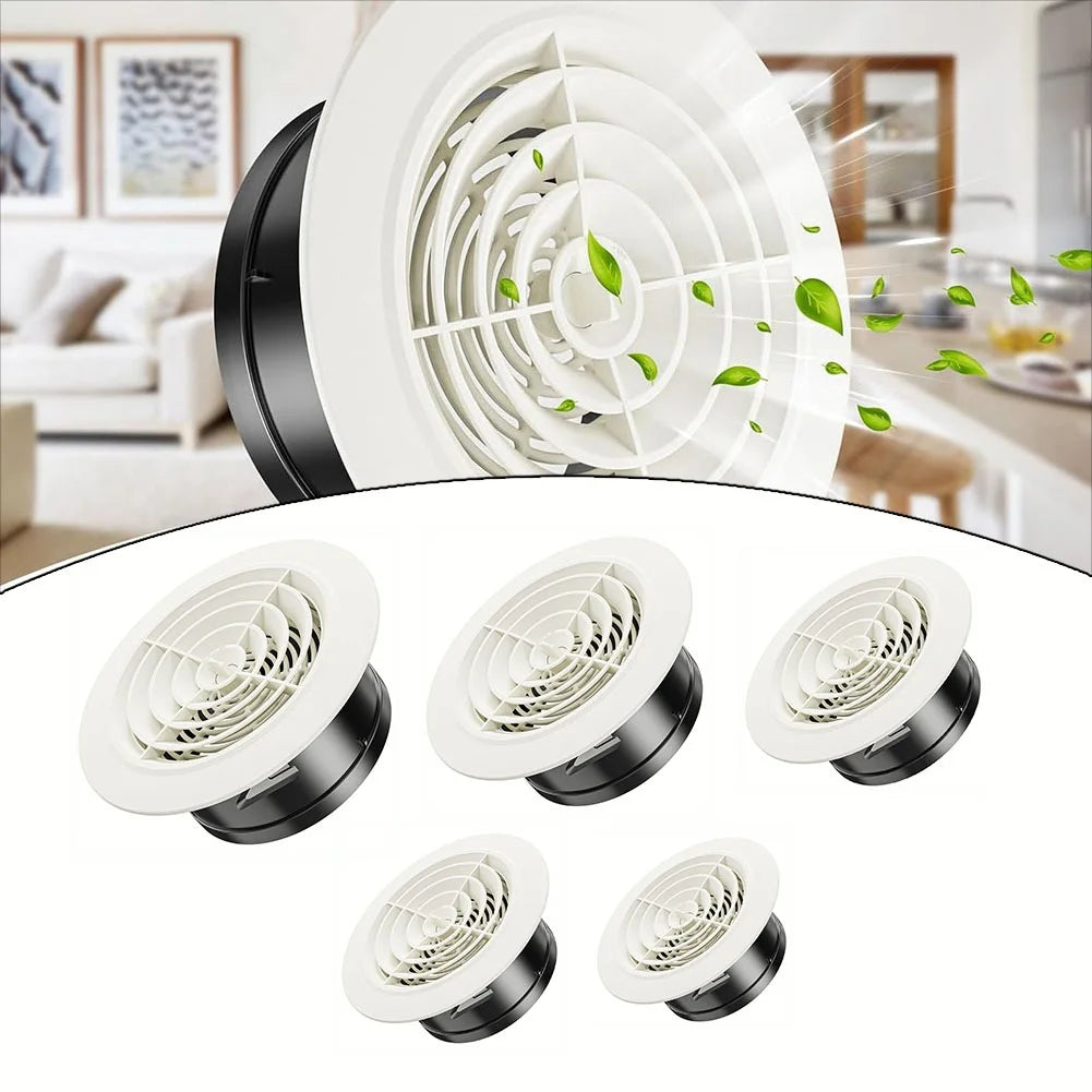 1pc Vent Grill For Hole 75-200mm Round Adjustable Wall Interior Vent Ventilation Grille Cover Exterior Wall Ducting Ventilation