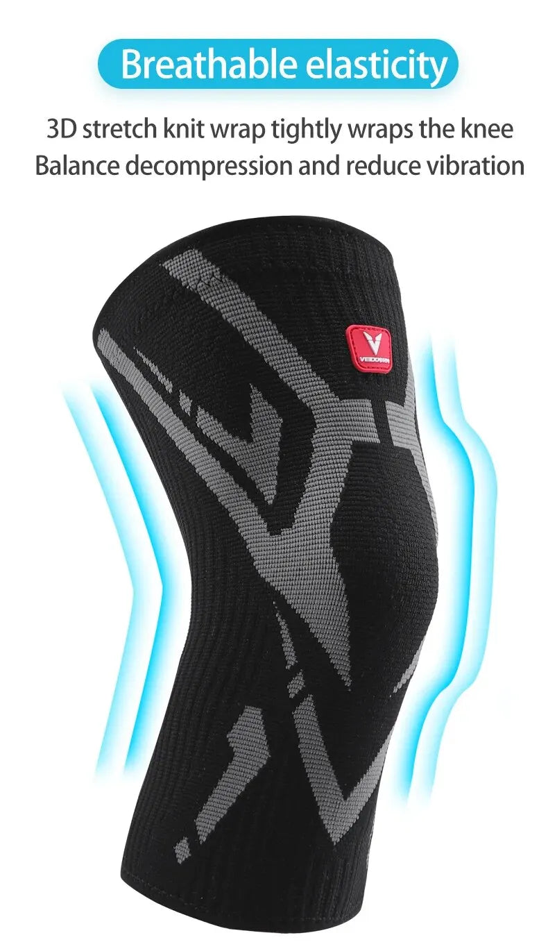 Durable Professional Knee Brace for Basketball Workout Antislip Strip Side Stabilizers Sport Knee Support with TPE Pad