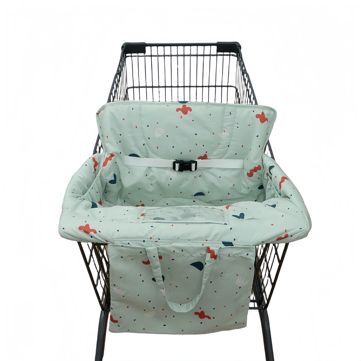 Baby Shopping Cart Cover with Toy Loop Universal Fit Soft Breathable Cart Seat Cover Washable Infant Grocery Cart Liner for Kids