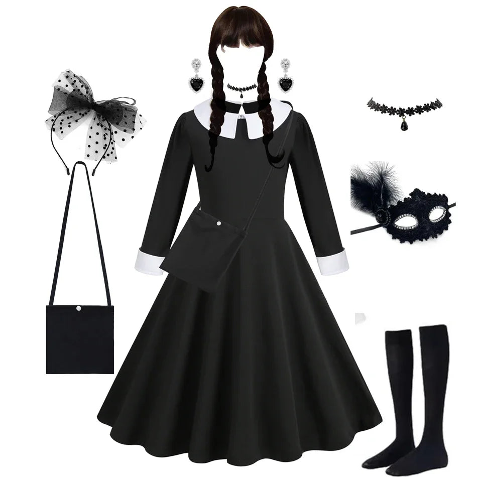 Halloween Dress Girl Costume for Girls Black Dress