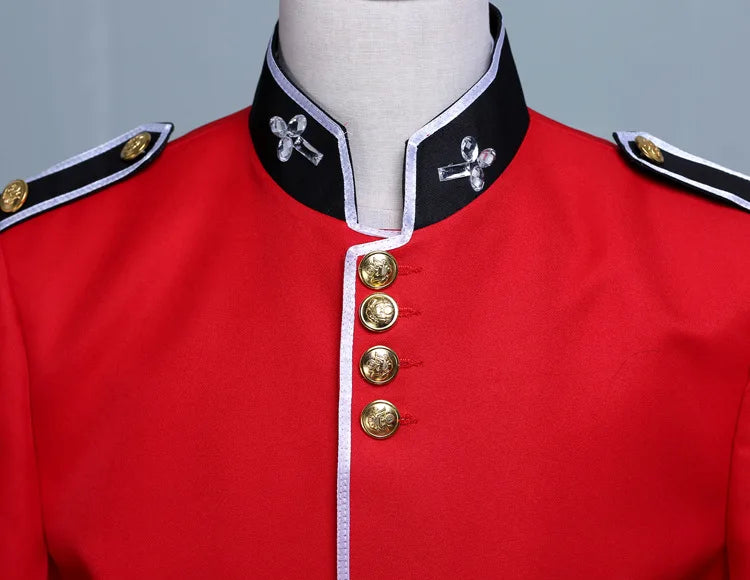 Halloween Clothes for Men British Royal Guard Uniform Cosplay Costumes Tunic Jacket Guards Outfit Party Performance 2-piece Sets