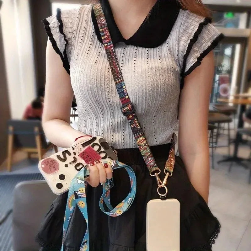 2025 New Lanyard Cell Phone Wrist Hand Strap Cord to Hang the Mobile Rope Smartphone Shoulder Phone Chain Key Strap for IPhone