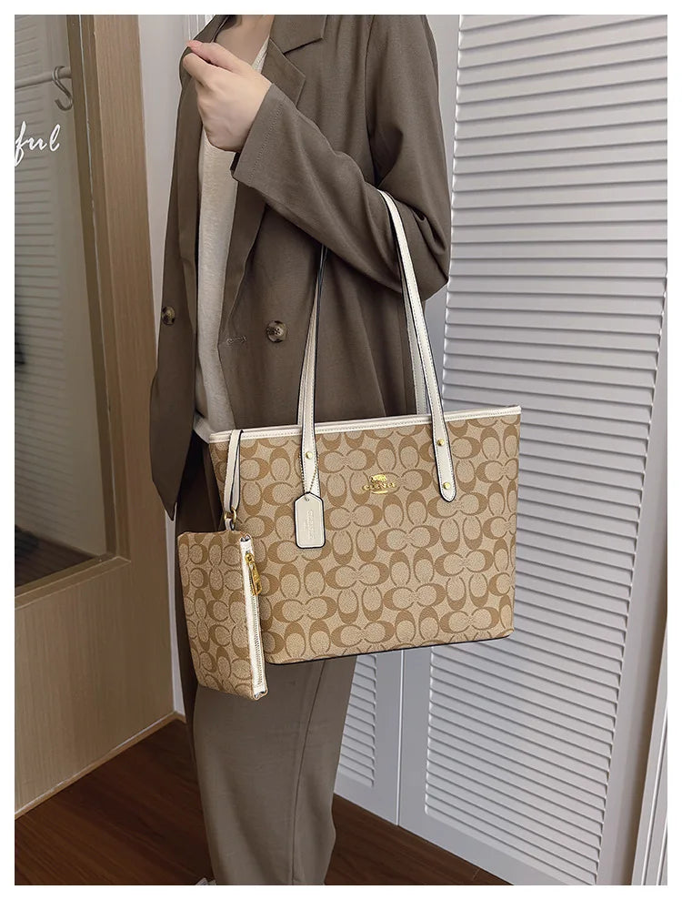 Luxury Designer Women'S One Shoulder Handbag Printed Vintage Paris Fashion Tote Bags Large -Capacity Portable Bag Cluch Bag Purs