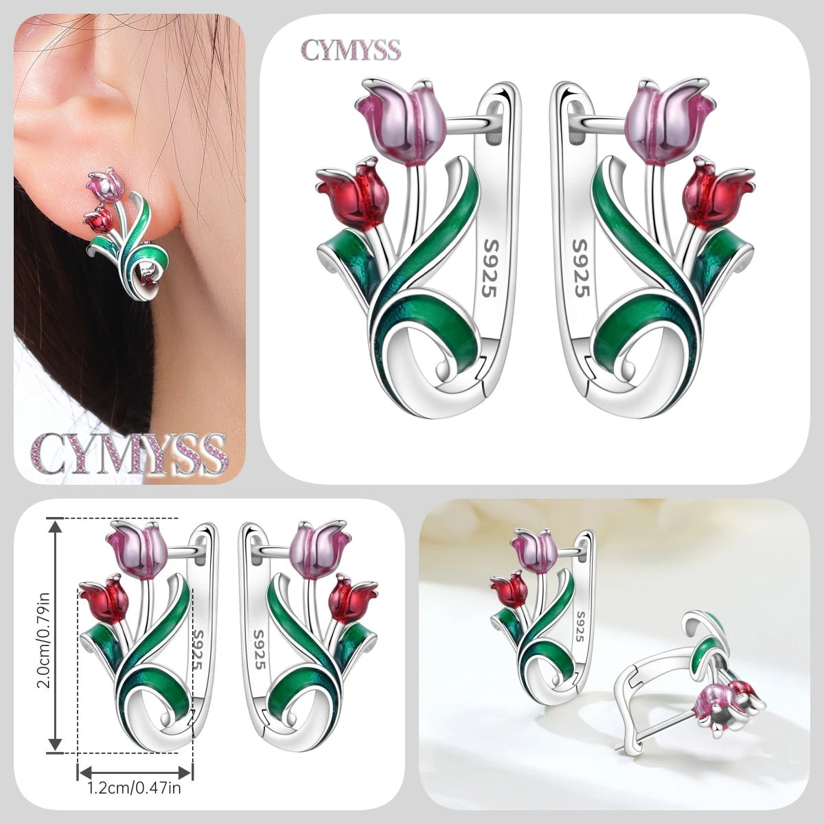 925 Sterling Silver Needle Iris Flower Hoop Earrings for Women Original Elegant Versatile Jewelry Birthday Party Fine Gift 2026