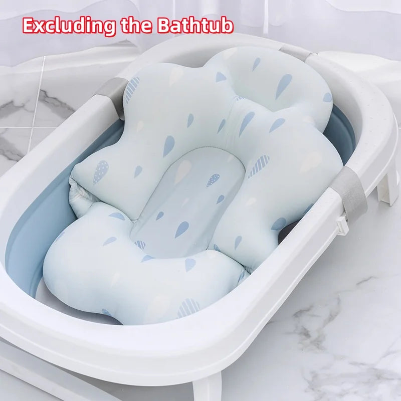 Newborn Bathtub Pad Ajustable Baby Bath Support Seat Mat Shower Cushion Foldable Baby Bath Seat Floating Security Water Pad