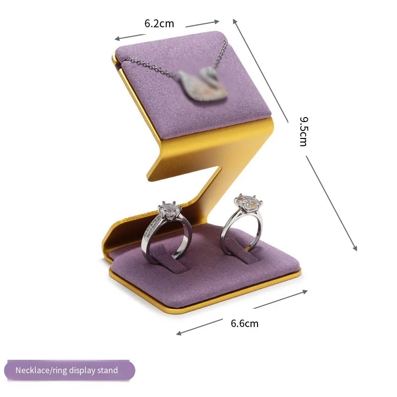 Metal Jewelry Display Stand ,Purple Velvet Organizer Props,Rings Necklaces Bracelets Holder for Trade Show,Store Window Storage