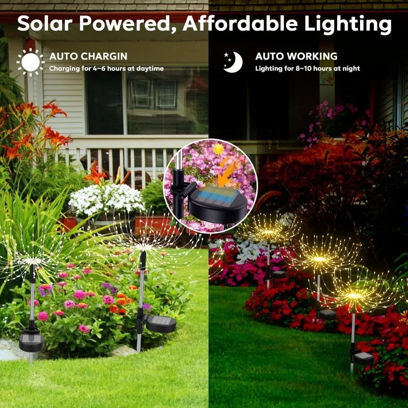Landscape Fairy Light Solar Firework Lights Waterproof Sparkles Garden Lights Outdoor Decoration Light Yard Patio Pathway