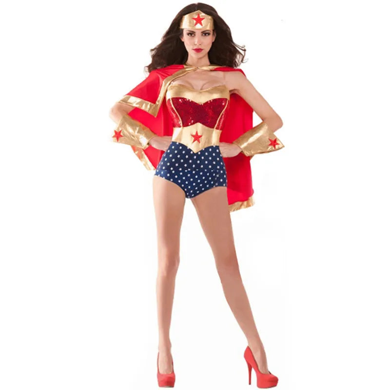 Halloween Sexy Woman Wonderful Super Wonder Costume Superhero Women Supergirl Hen Party Fantasia Cosplay Fancy Dress