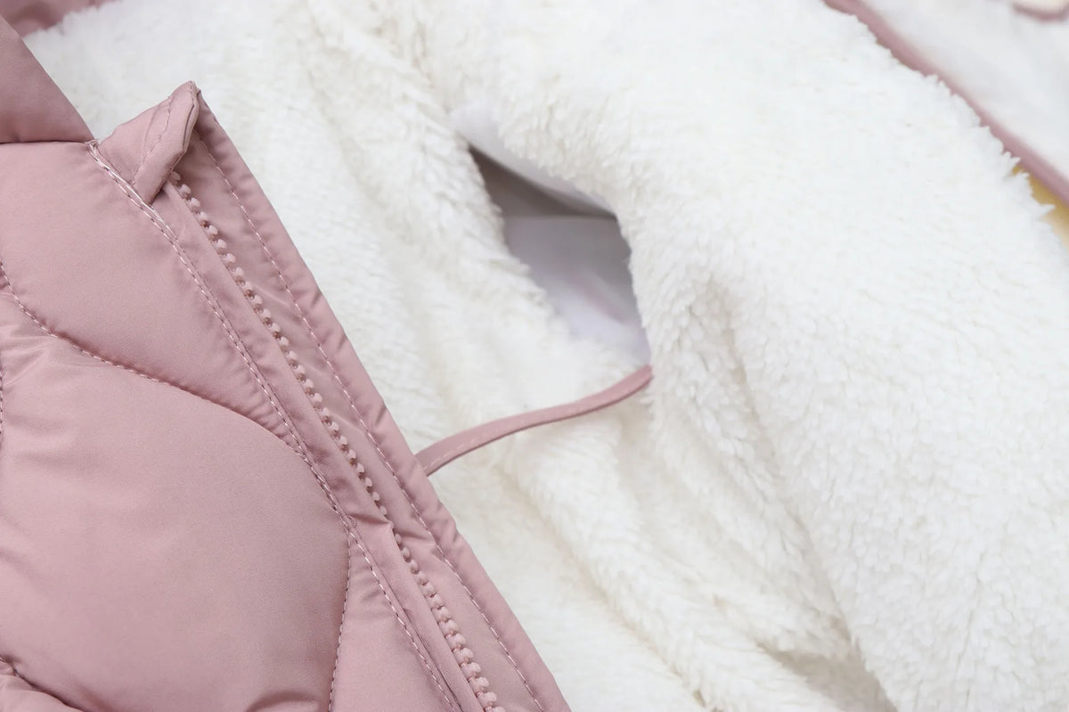 Winter 0-2Y Baby Clothes Thicken Fleece Boys Rompers Toddler Boys Jumpsuits Warm Fur Lining Footies And Vest 2 Pcs Snowsuit