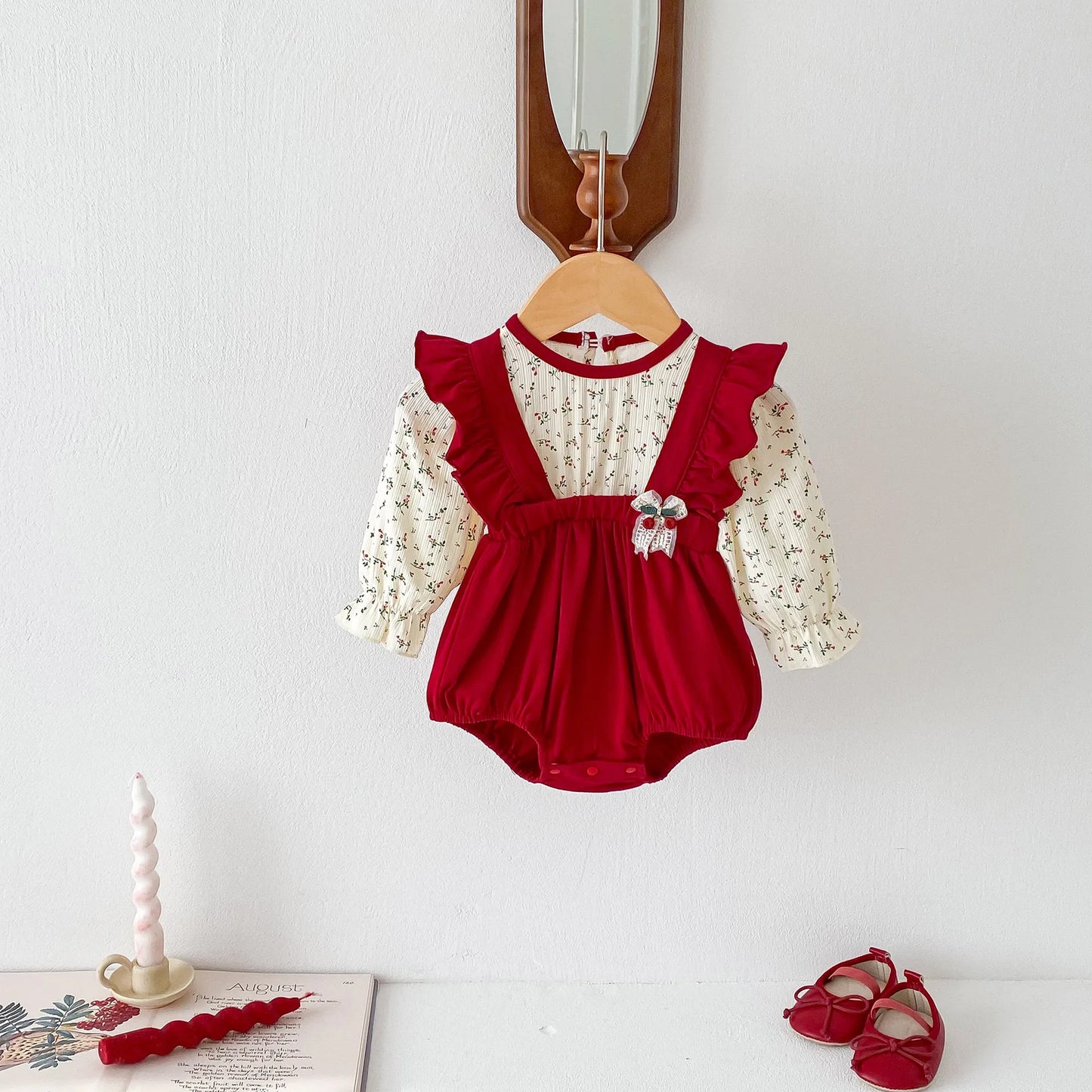 Infant Christmas Outfits Baby Romper Clothes Winter Red Santa Claus Knitted Newborn Infant Boy Girl Christmas Gift Jumpsuits+Hat
