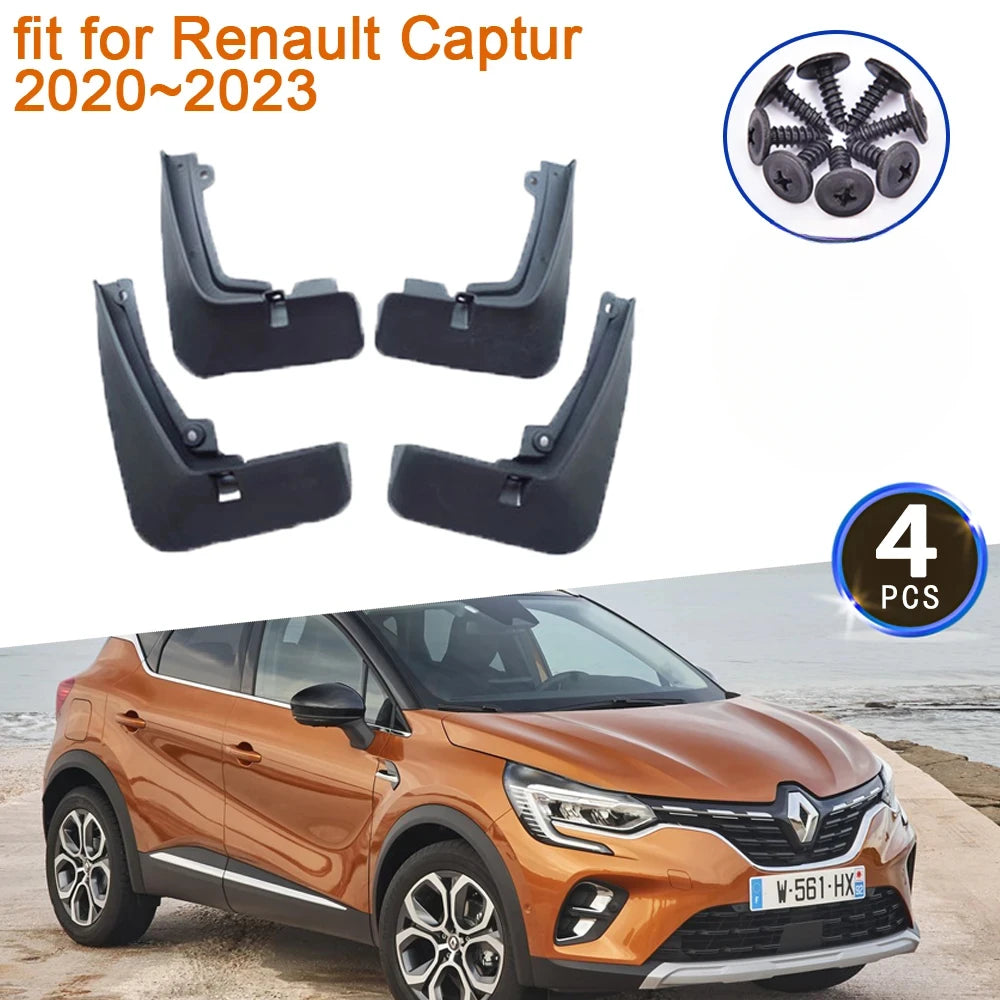 4Pcs for Renault Captur 2020~2024 Mudguards 2021 2022 Anti-splash Front Rear Wheel Fender Grade Mudflaps Accessories Car Styling