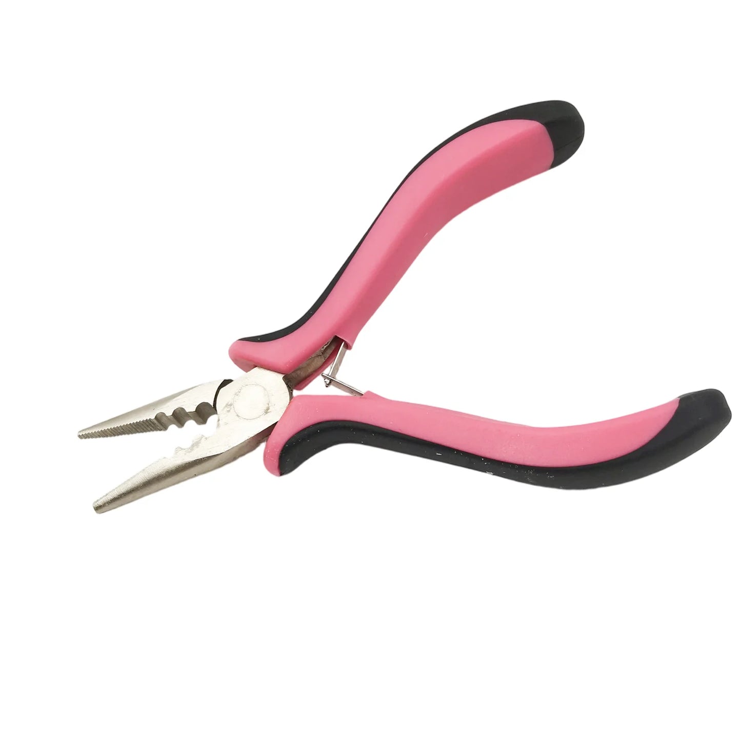 Mini Pink 3 Holes Hair Extensions Plier For Feather/Micro Nano Ring Hair Extensions Opener and Removal Tool Straight Nose Pliers