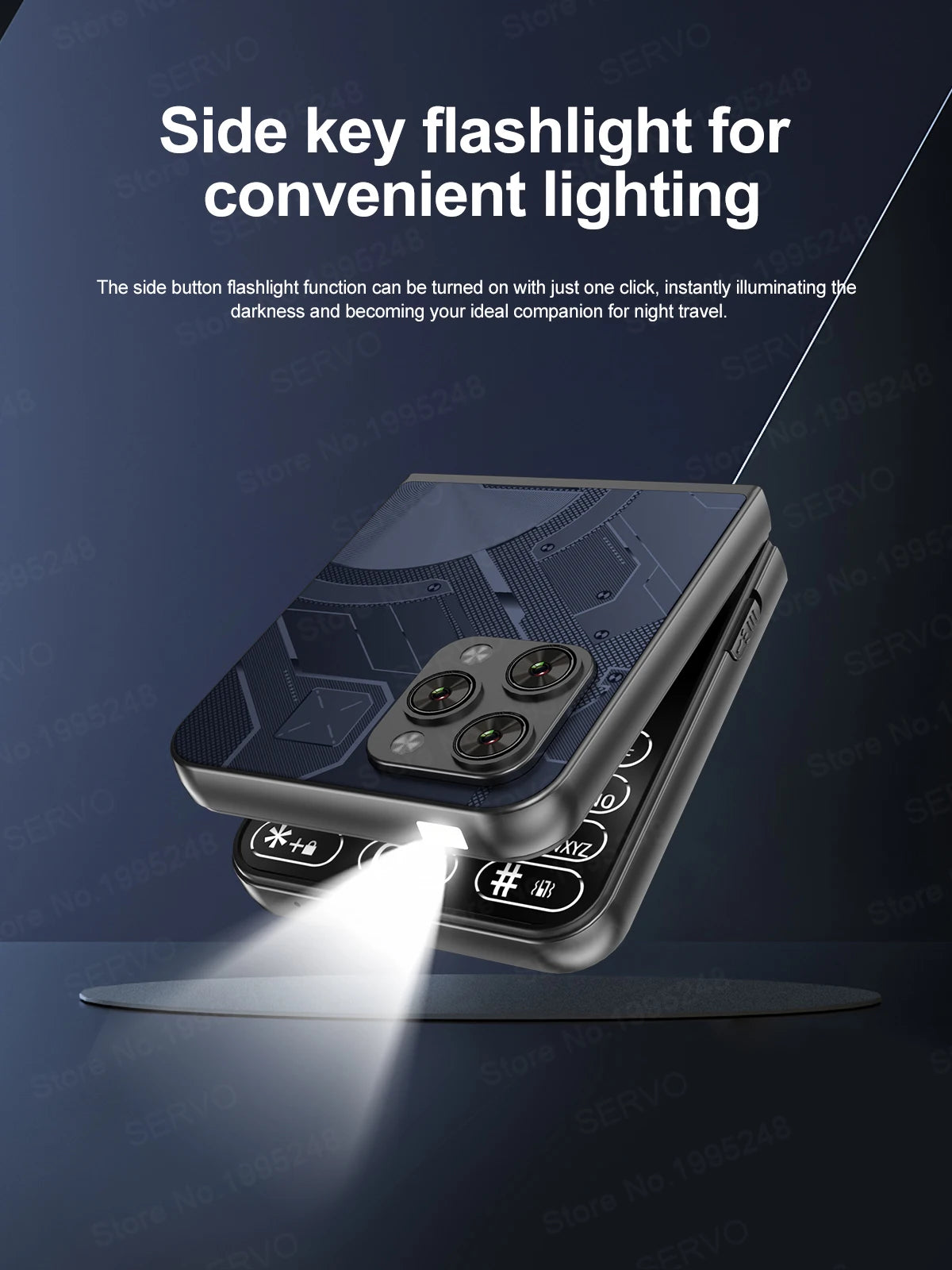 SERVO Flilo9 Foldable Mobile Phone 3G WCDMA Call Recording Speed Dial FM Radio Blacklist Torch Flip Cellphones Dual SIM Standby