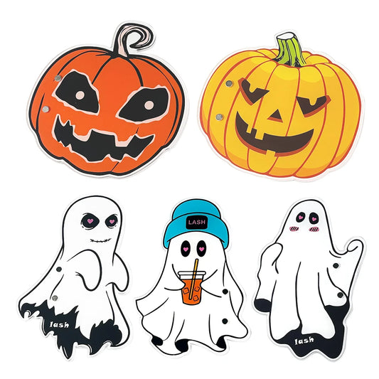 Halloween Ghost Pumpkin Head Acrylic Pallet Grafted Eyelash Show Board Hand Plate Lash Holder Eyelash Extension Pallet