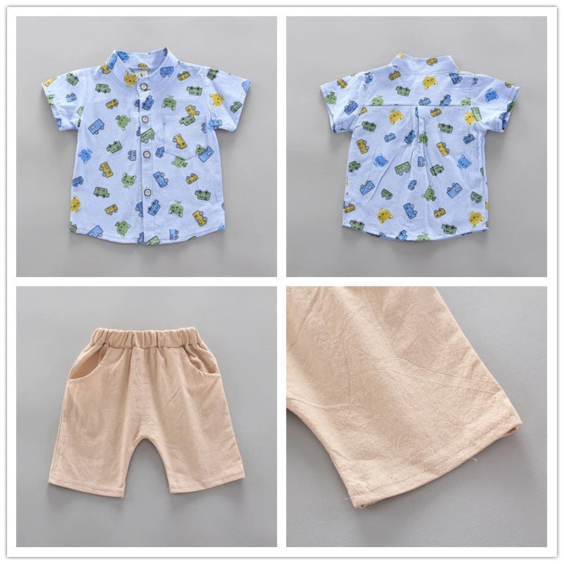 Fashion Baby Boy's Suit Summer Casual Clothes Set Top Shorts 2PCS Baby Clothing Set For Boys Infant Suits Kids Clothes