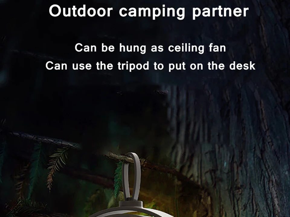Remote Control Floor Table Air Cooler Mini Portable Wireless Ceiling Fan 360° Rotation 3-speed Wind For Camping Home Night Light