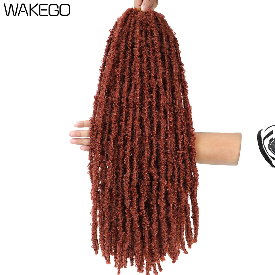 Wakego Butterfly Locs Crochet Hair 14 18 24 Inch Fausse Locks Crochet Butterfly Extensions Pre-looped Soft Locs Synthetic Braid