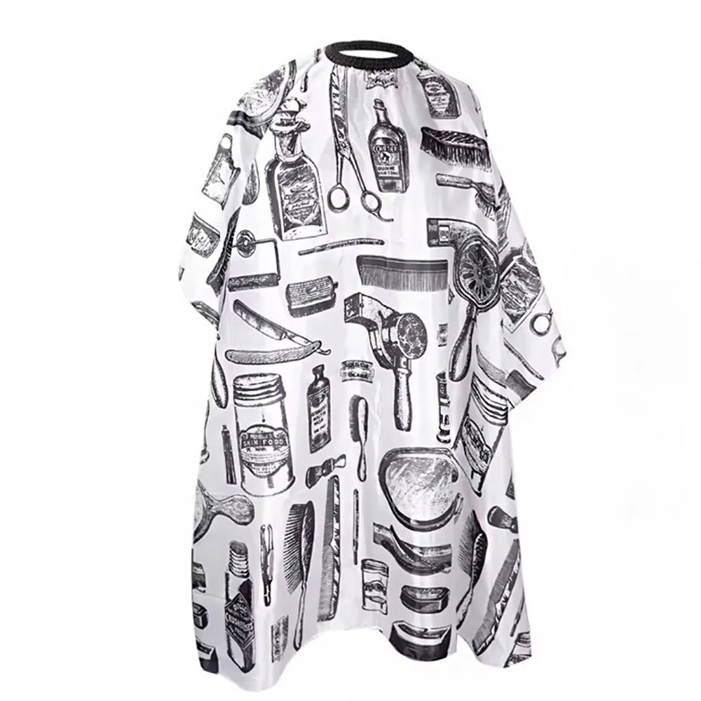 Vintage Print Waterproof Hair Cutting Cape with Soft Neck Duster Brush, Professional Barber Gown and Neck Brush Kit for Salon