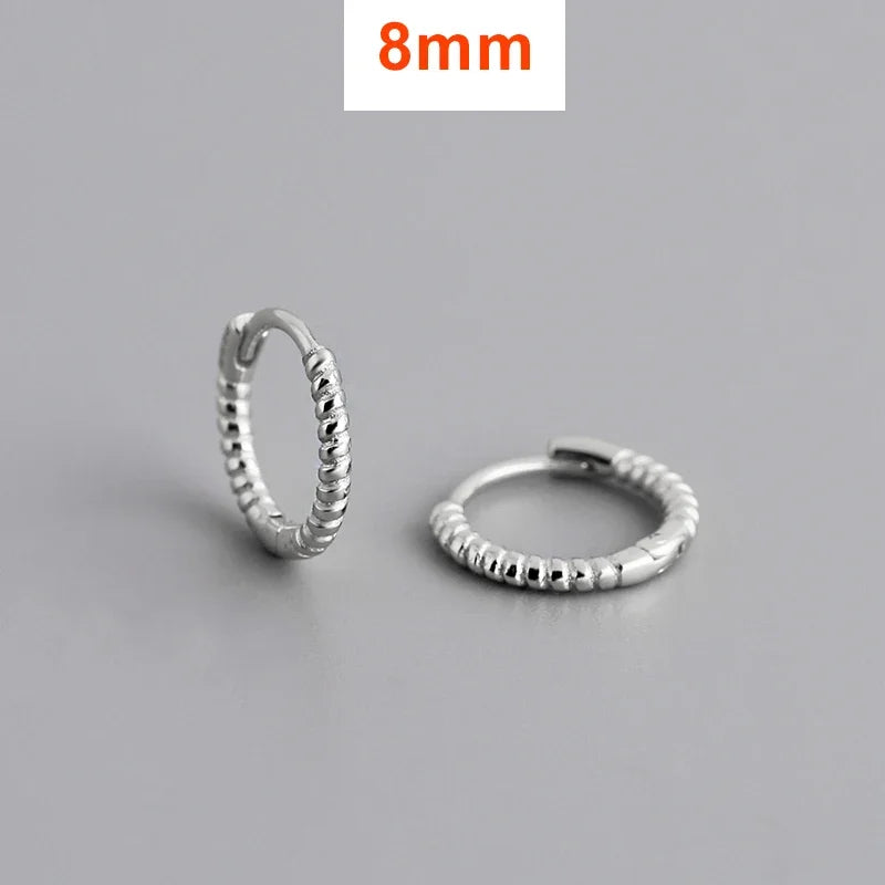 Real 925 Sterling Silver Twisted Rope Shape Hoop Earrings for Women Minimalist Fine Jewelry Light Luxury Accessories