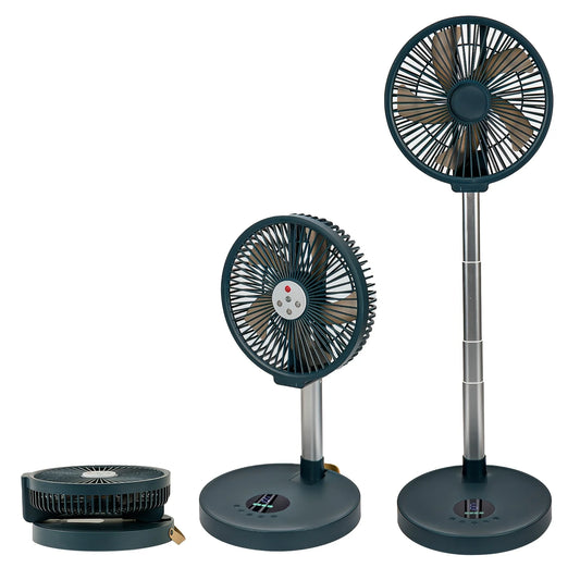 Retractable Fan with Speed Control & Timer, Remote Control, USB Charging, Indoor Outdoor Use, Portable Design