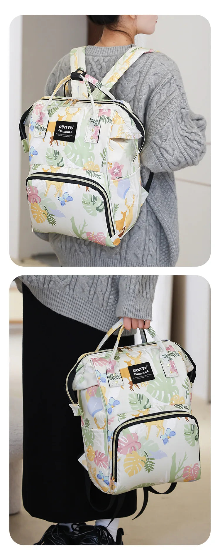 New Fashoin Maternity Bag for Babies Mummy Large Capacity Diaper Bag Backpack Waterproof Outdoor Travel Stroller Baby Cart Bag