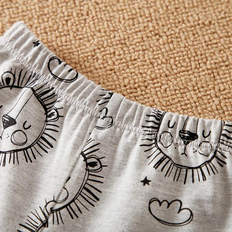 0-18 Months Baby Pure Cotton Set Long Sleeved Clothes And Pants Spring And Autumn Clothing Cute Lion Print Clothes For Babies