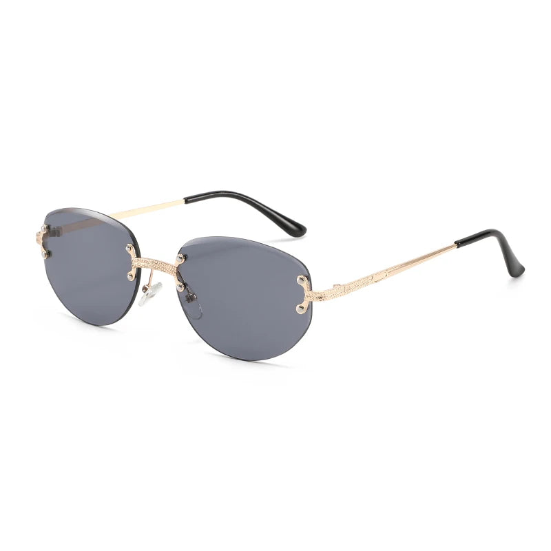Rimless Sunglasses Irregular Fashion Popular Women Men Shades Small Square Sun Glasses for Female Male Summer Traveling Oculos